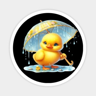 Cute Duck with Umbrella Magnet